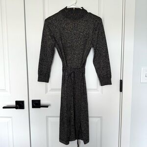 Calvin Klein Gold and Black “Sparkly” Long Sleeve Sweater Dress